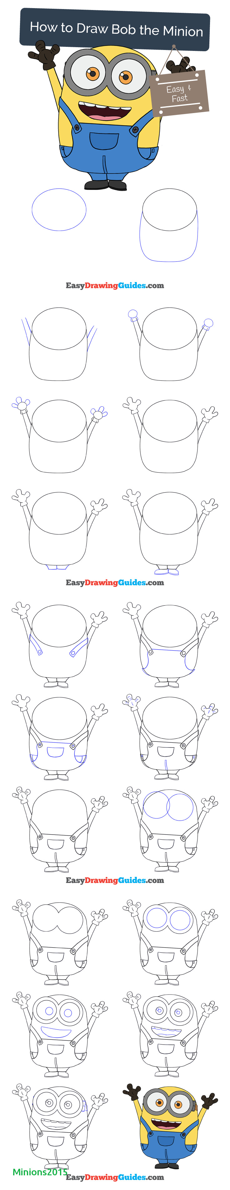 736x3810 inspirational how to draw bob the minion step - Minion Drawing Step By Step