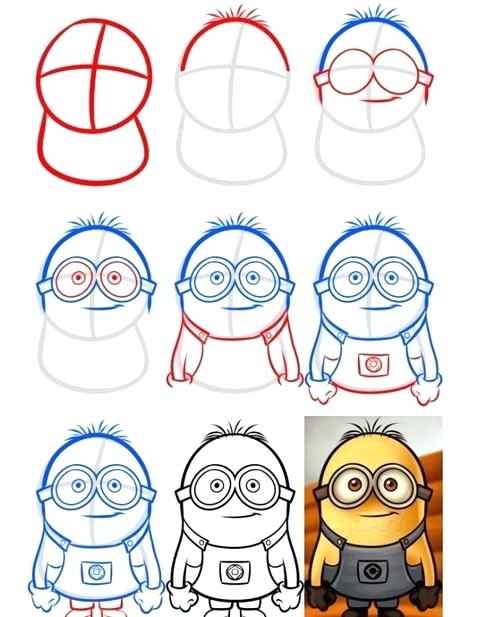 Minion Drawing Step By Step at PaintingValley.com | Explore collection ...