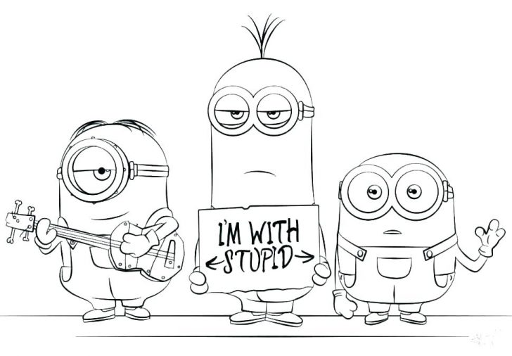 728x506 Minion Totem Poles Coloring - Minion Drawing Template