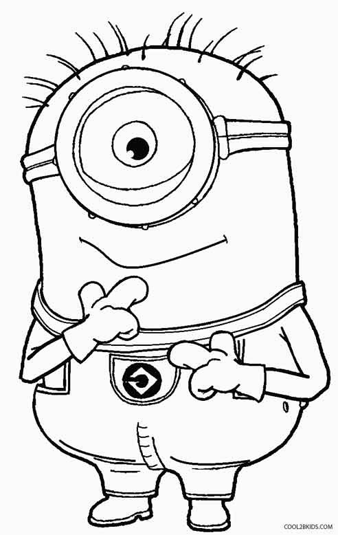 492x778 Winsome Despicable Me Coloring - Minion Drawing Template
