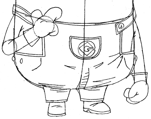 500x393 how to draw tim the minion from despicable me with easy step - Minion Easy Drawing