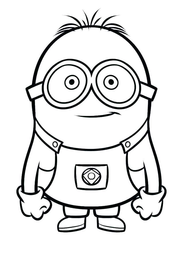 627x900 Minion Coloring Pages To Print Minions Coloring Pages Easy Drawing - Minion Easy Drawing