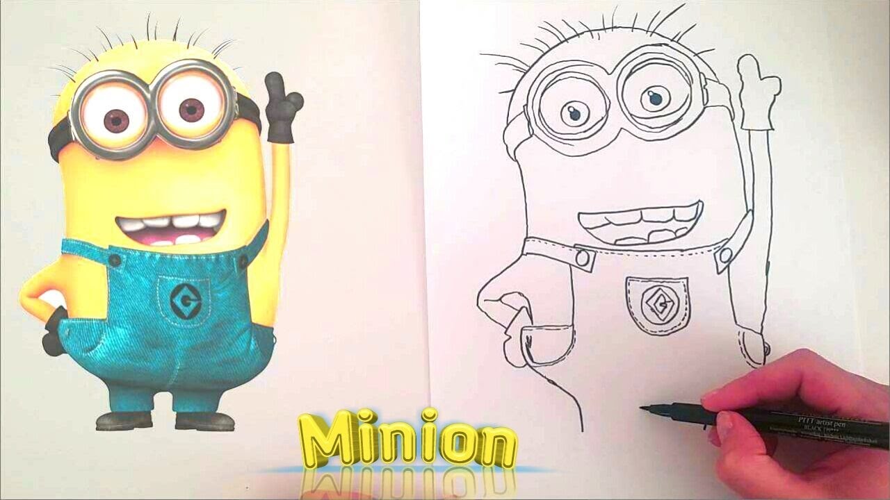 1280x720 Drawing Minion Bob - Minion Easy Drawing