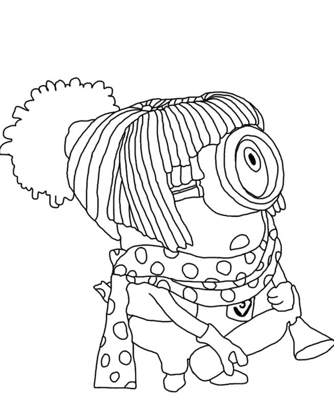 654x812 Minions Drawing Female For Free Download - Minion Girl Drawing