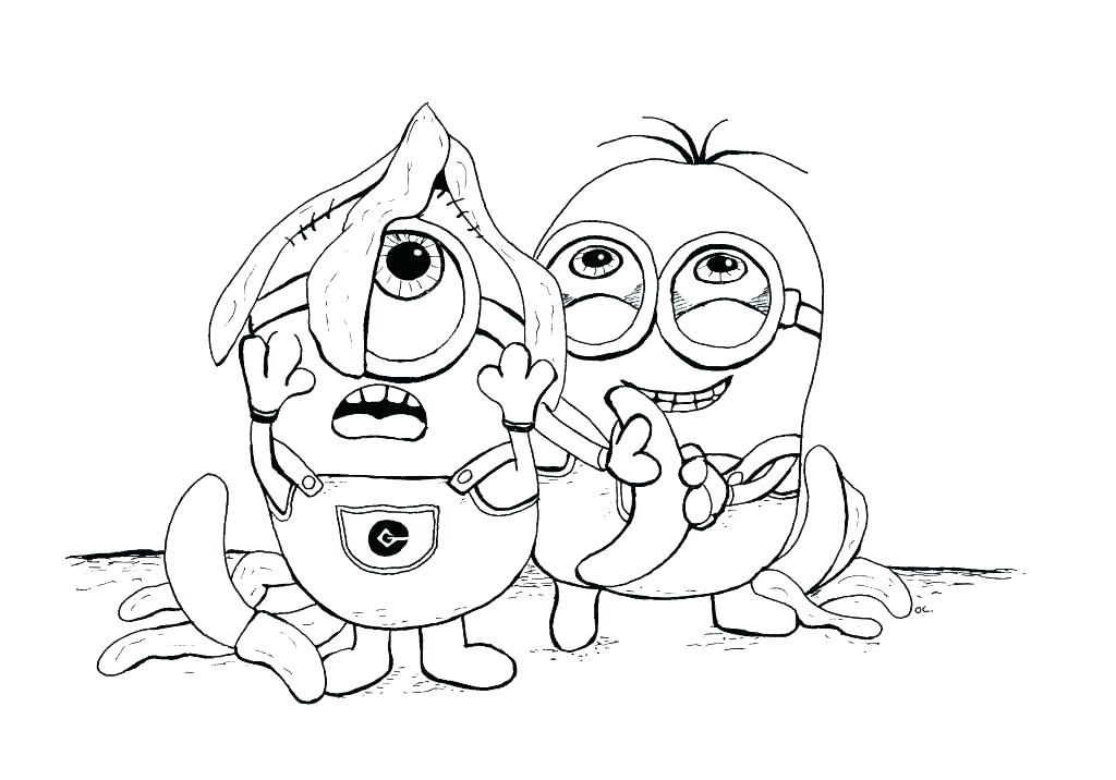 1024x716 minion coloring pages for free minion outline drawing at free - Minion Outline Drawing