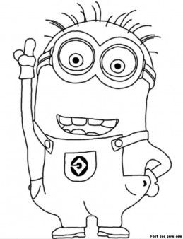 259x338 Printable Disney Two Eyed Minion Despicable Me Coloring Pages - Minion Outline Drawing