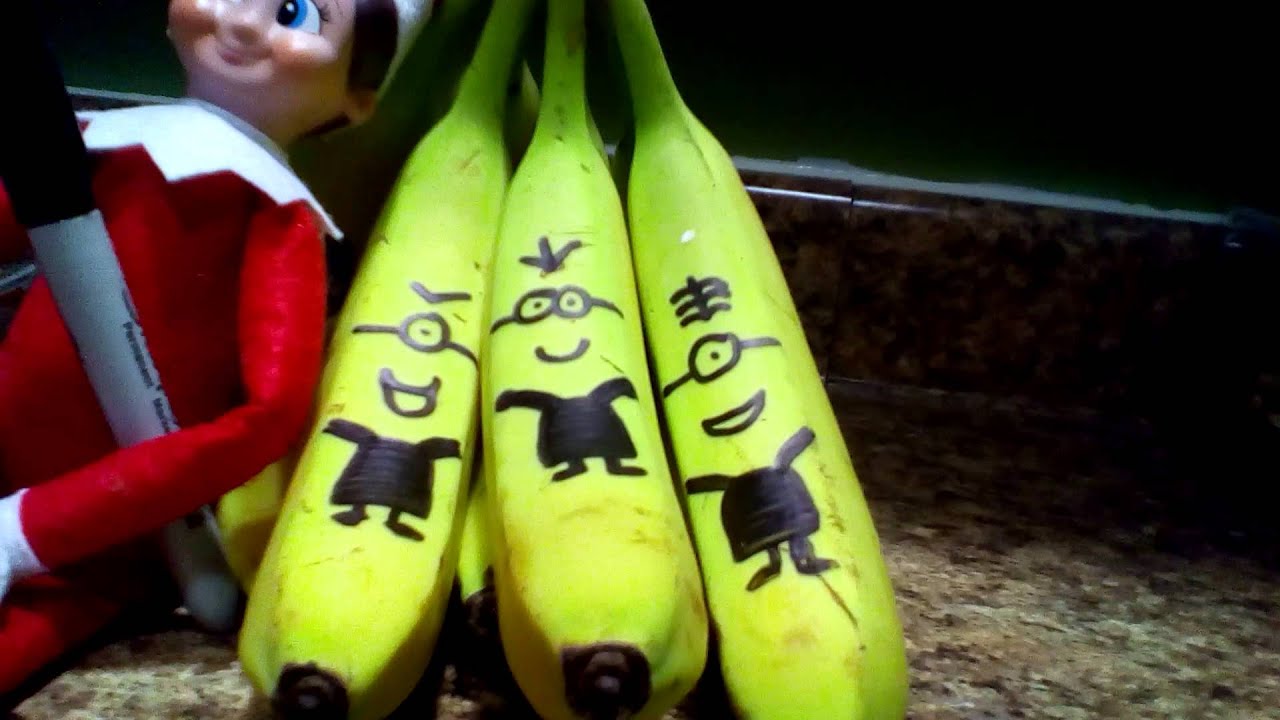 1280x720 elf on the shelf draw minions on my bananas - Minions Drawing Banana