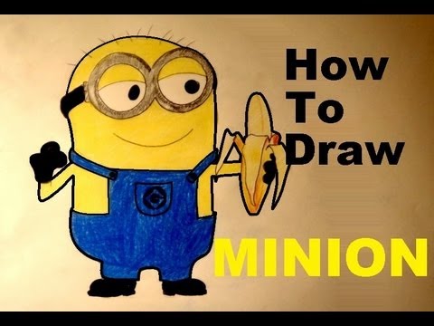 480x360 how to draw easy minion and banana - Minions Drawing Banana