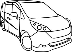 300x218 Minivan Outline Clip Art - Minivan Drawing