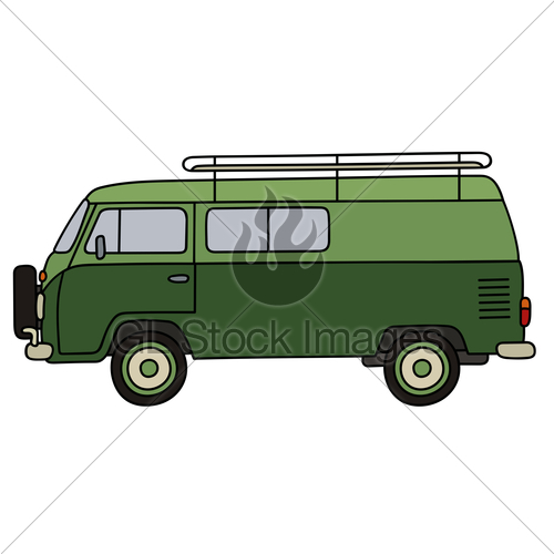 500x500 Old Green Minivan Gl Stock Images - Minivan Drawing