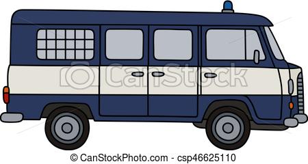 450x240 old police minivan hand drawing of a retro dark blue police minivan - Minivan Drawing