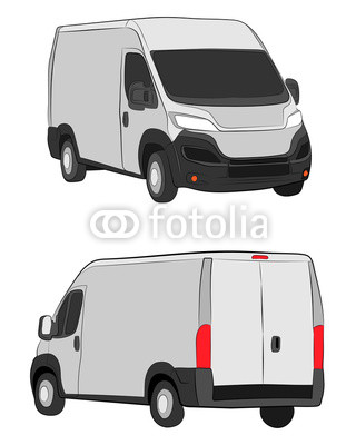 320x400 cargo van truck minivan car vector drawing illustration - Minivan Drawing