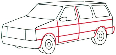 400x192 Doors And Moldings - Minivan Drawing