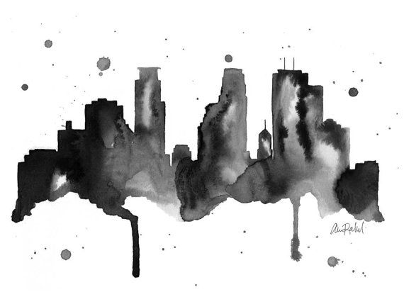570x429 Minneapolis Skyline - Minneapolis Skyline Drawing