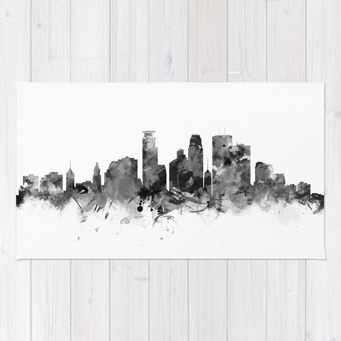 700x700 minneapolis skyline rug - Minneapolis Skyline Drawing