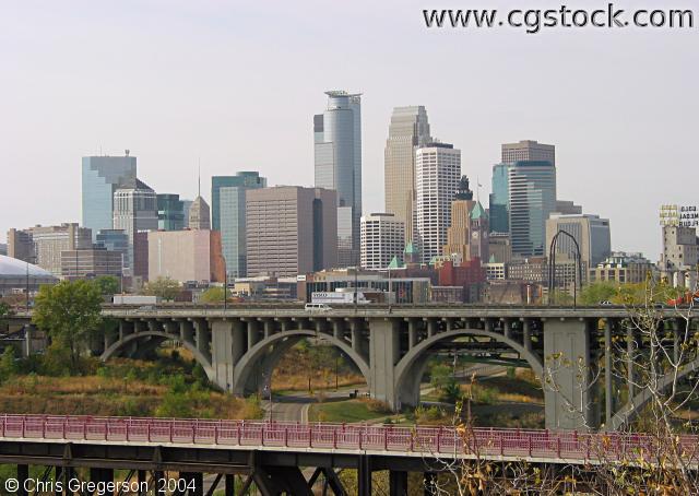 640x454 Stock Photo - Minneapolis Skyline Drawing