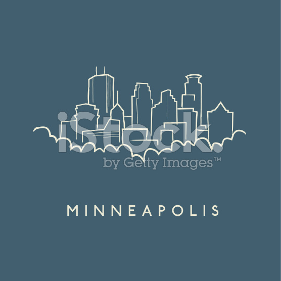 556x556 Drawn Skyline Minneapolis - Minneapolis Skyline Drawing