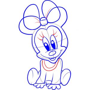 302x302 How To Draw How To Draw Baby Minnie Mouse - Minnie Drawing