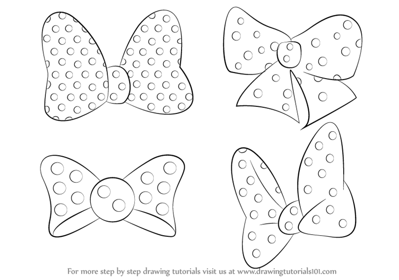 800x563 Learn How To Draw Minnie Mouse Bow Tie - Minnie Drawing