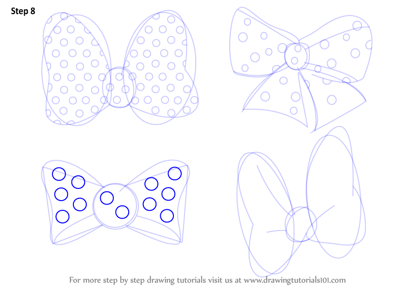844x595 Learn How To Draw Minnie Mouse Bow Tie - Minnie Mouse Bow Drawing