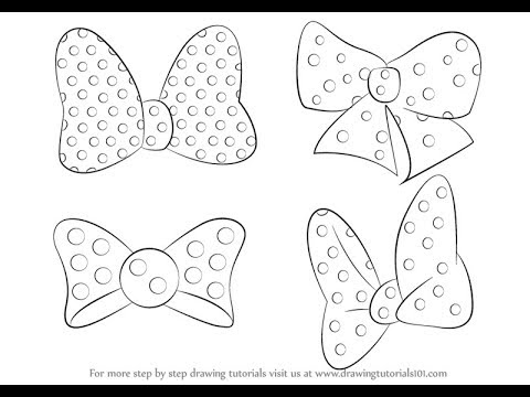 480x360 How To Draw Minnie Mouse Bow Tie - Minnie Mouse Bow Drawing