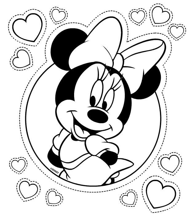 621x703 Minnie Mouse Outline Free Printable - Minnie Mouse Drawing