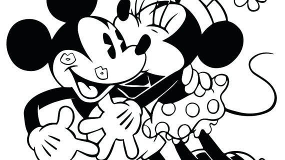 570x320 Mickey And Minnie Mouse Coloring Pages Drawings Love - Minnie Mouse Drawing Pages