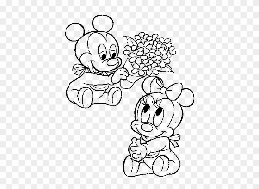 840x615 Baby Mickey Minnie Coloring Pages - Minnie Mouse Drawing Pages