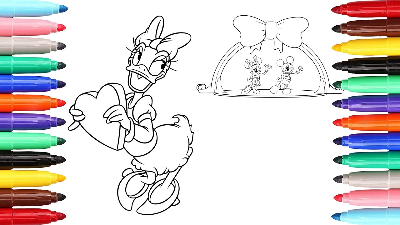 1280x720 Coloring Pages Mickey Minnie Mouse Daisy Duck L How To Color - Minnie Mouse Drawing Pages