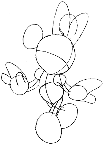 350x488 How To Draw Minnie Mouse With Simple Step - Minnie Mouse Drawing Pictures