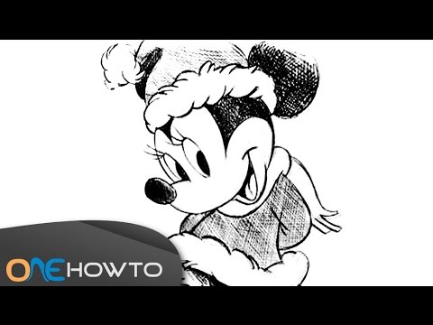 480x360 How To Draw Minnie Mouse In Christmas Clothes - Minnie Mouse Drawing Pictures