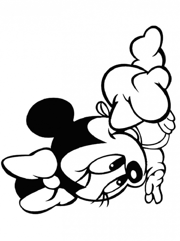727x970 Baby Minnie Mouse Drawing - Minnie Mouse Drawing Pictures