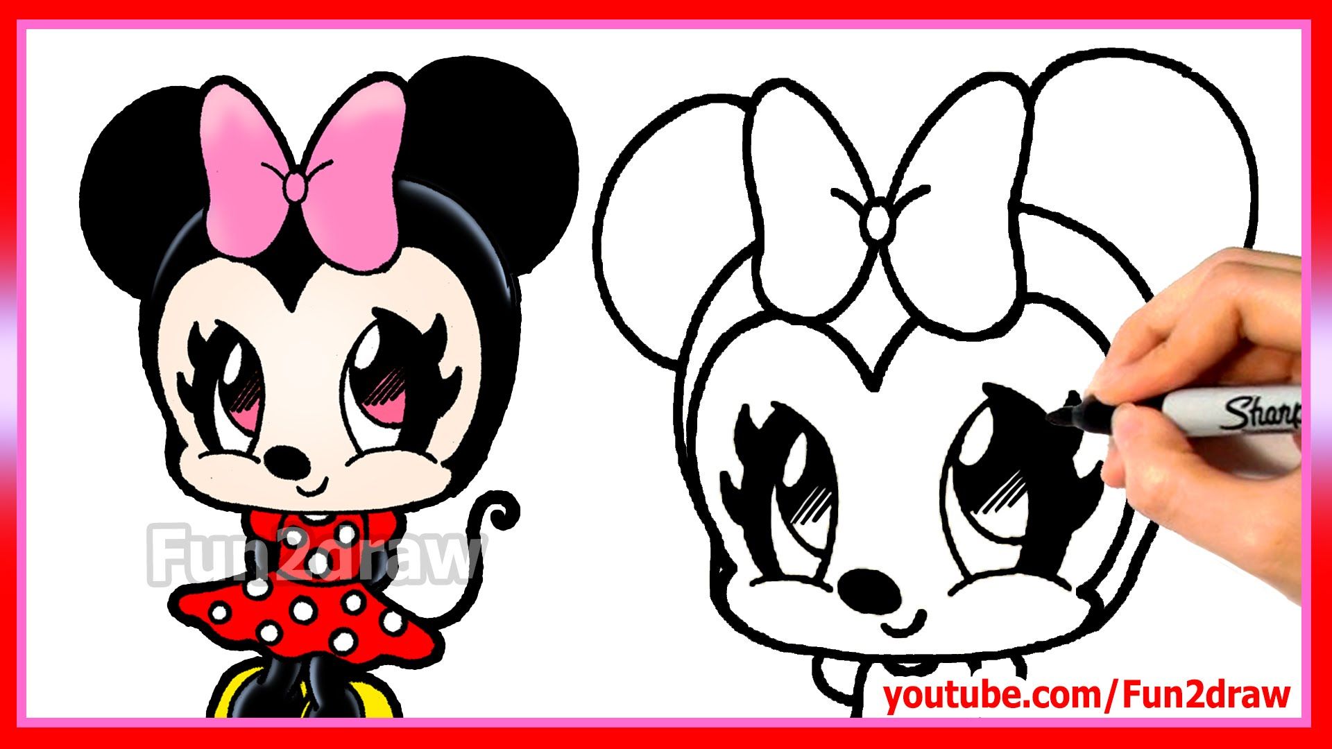 1920x1080 simple minnie mouse drawing with simple minnie mouse drawing - Minnie Mouse Drawing Pictures