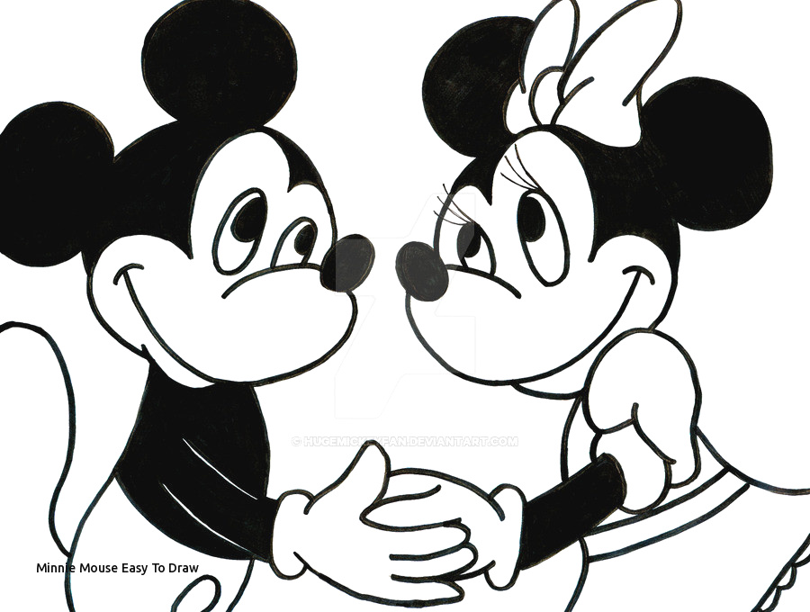 900x680 How To Draw A Easy Mickey Mouse Minnie Mouse Easy To Draw How - Minnie Mouse Drawing Step By Step