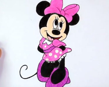 370x297 How To Draw Minnie Mouse Cartoon Archives - Minnie Mouse Drawing Step By Step