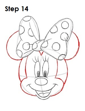 300x388 How To Draw Minnie Mouse - Minnie Mouse Ears Drawing