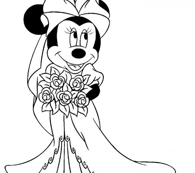 678x600 Minnie Mouse Coloring Coloring Pages - Minnie Mouse Line Drawing