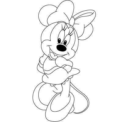 400x400 Minnie Mouse Outline - Minnie Mouse Line Drawing