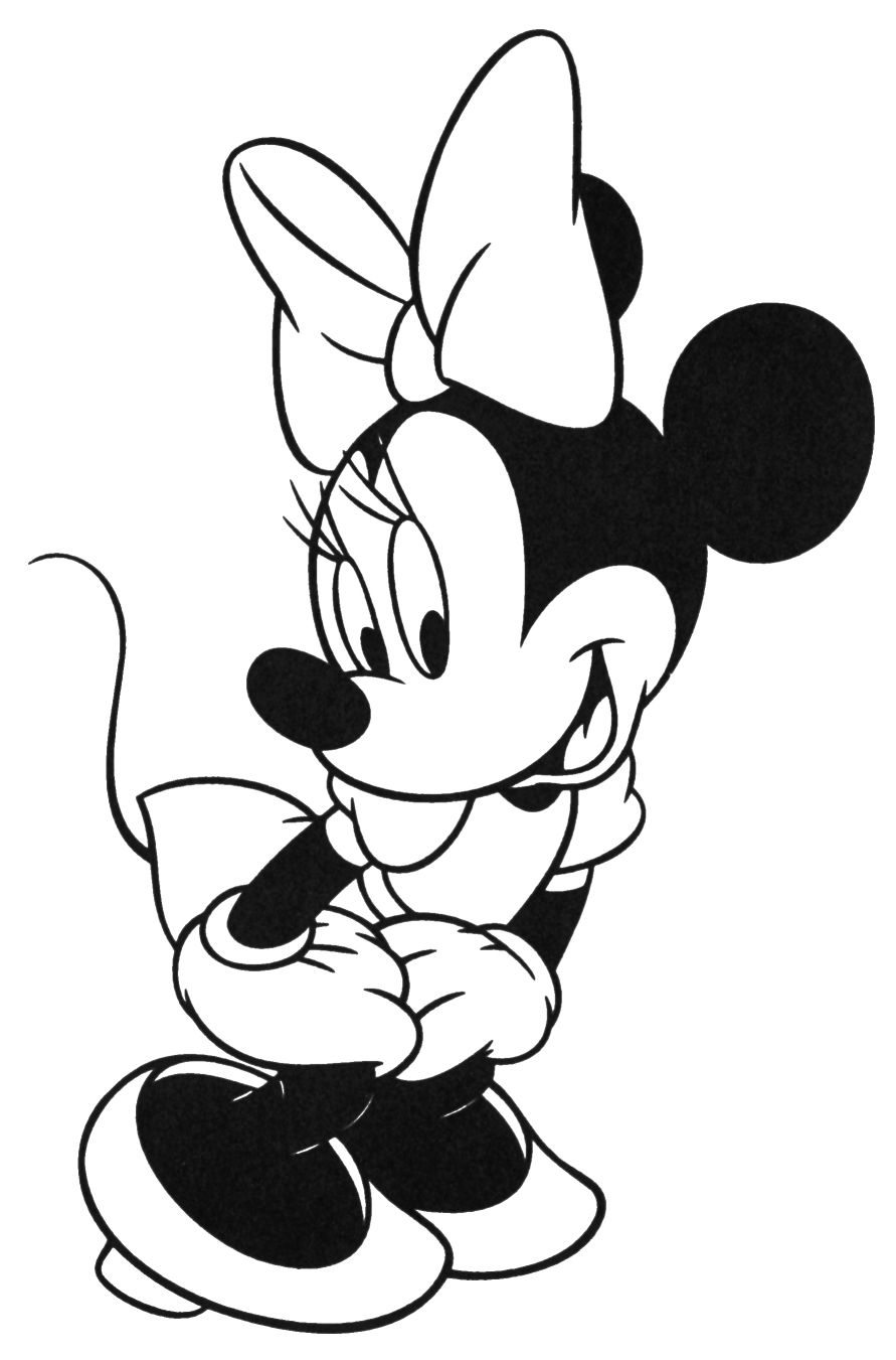 891x1351 Minnie Mouse Poses Mouse Drawing Picture Coloirng - Minnie Mouse Line Drawing