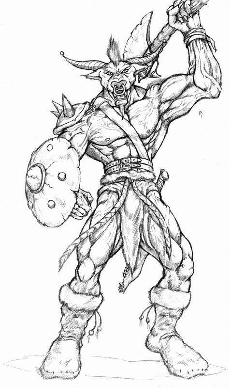 476x800 minotaur sketch drawing skill - Minotaur Drawing