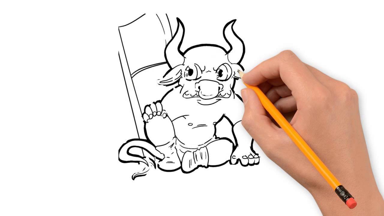 1280x720 minotaur pencil things to draw step - Minotaur Drawing