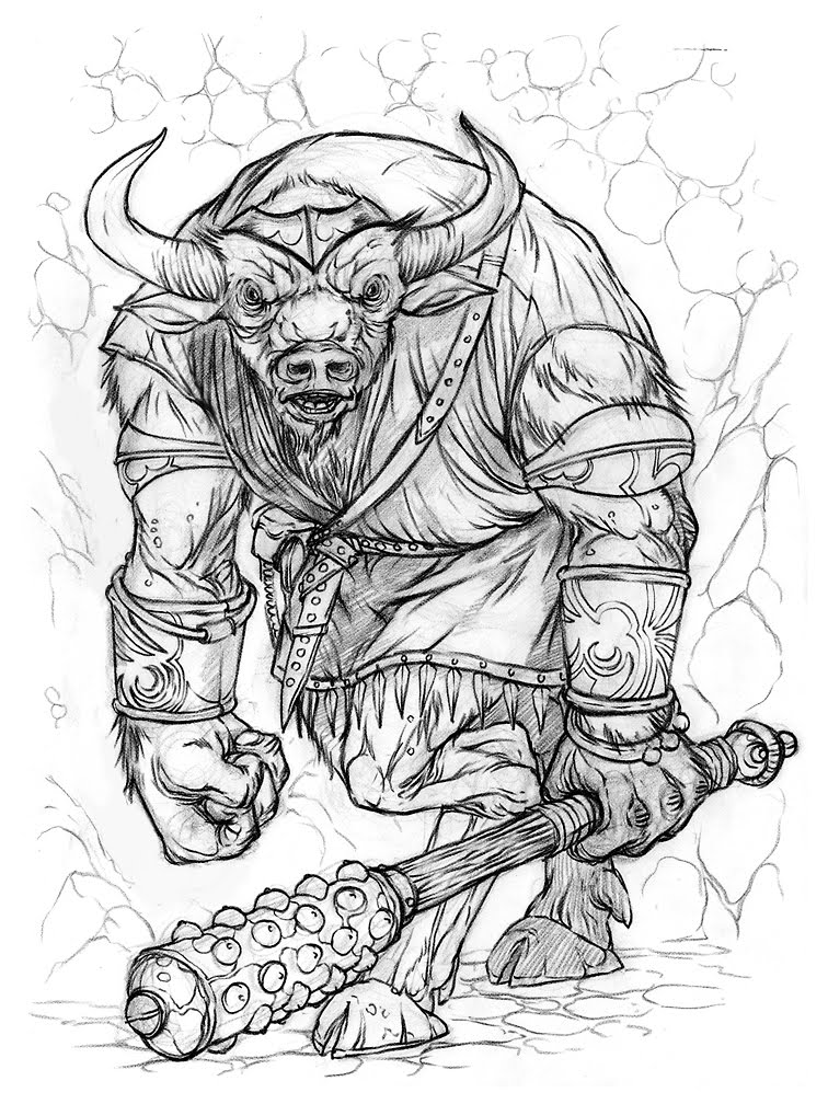 756x1008 the doodles, designs, and art of christopher burdett fresh - Minotaur Drawing