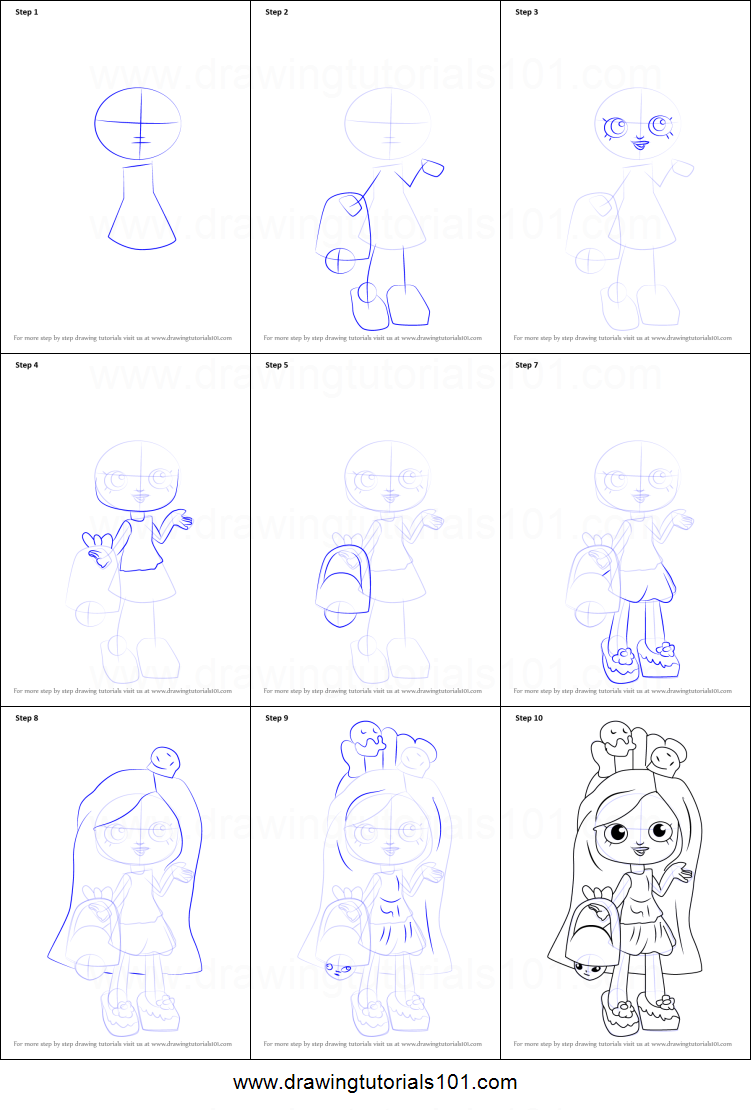 751x1110 how to draw peppa mint from shopkins printable step - Mint Drawing