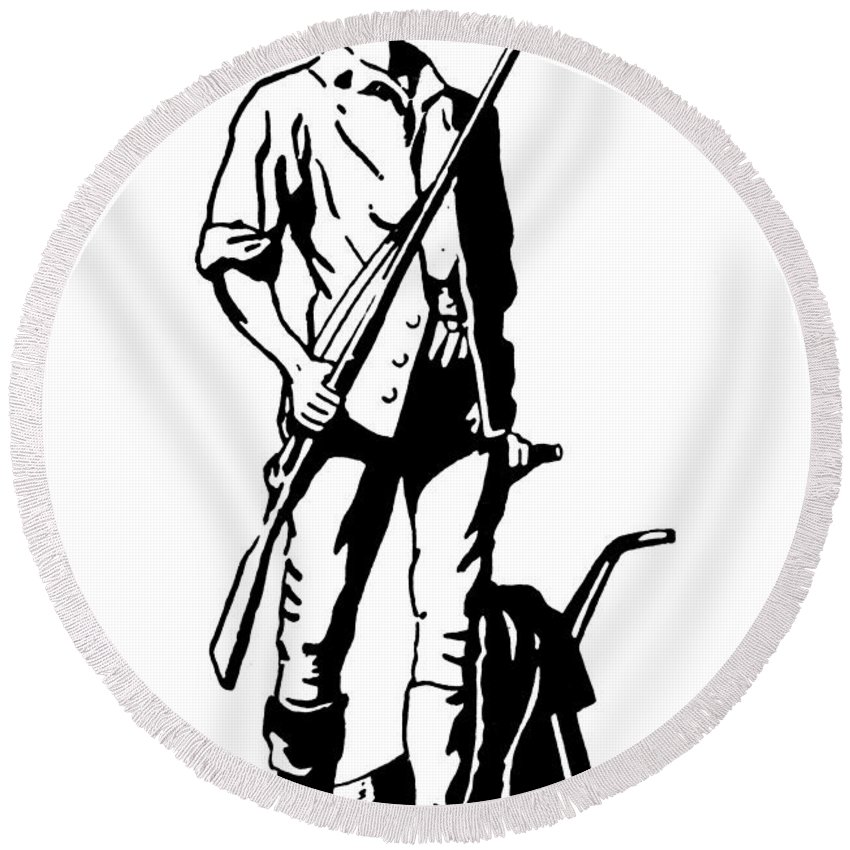 850x850 minuteman round beach towel for sale - Minuteman Drawing