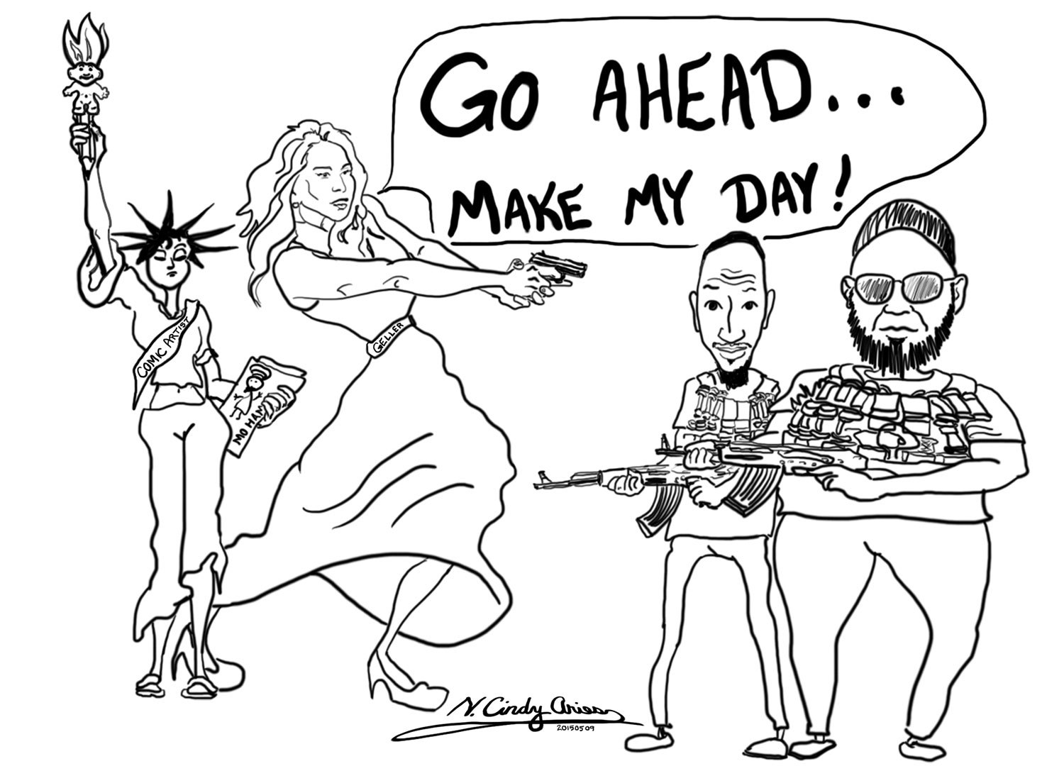 1500x1080 Garland Shootout Homegrown Terrorism Minutemen Patriots - Minuteman Drawing