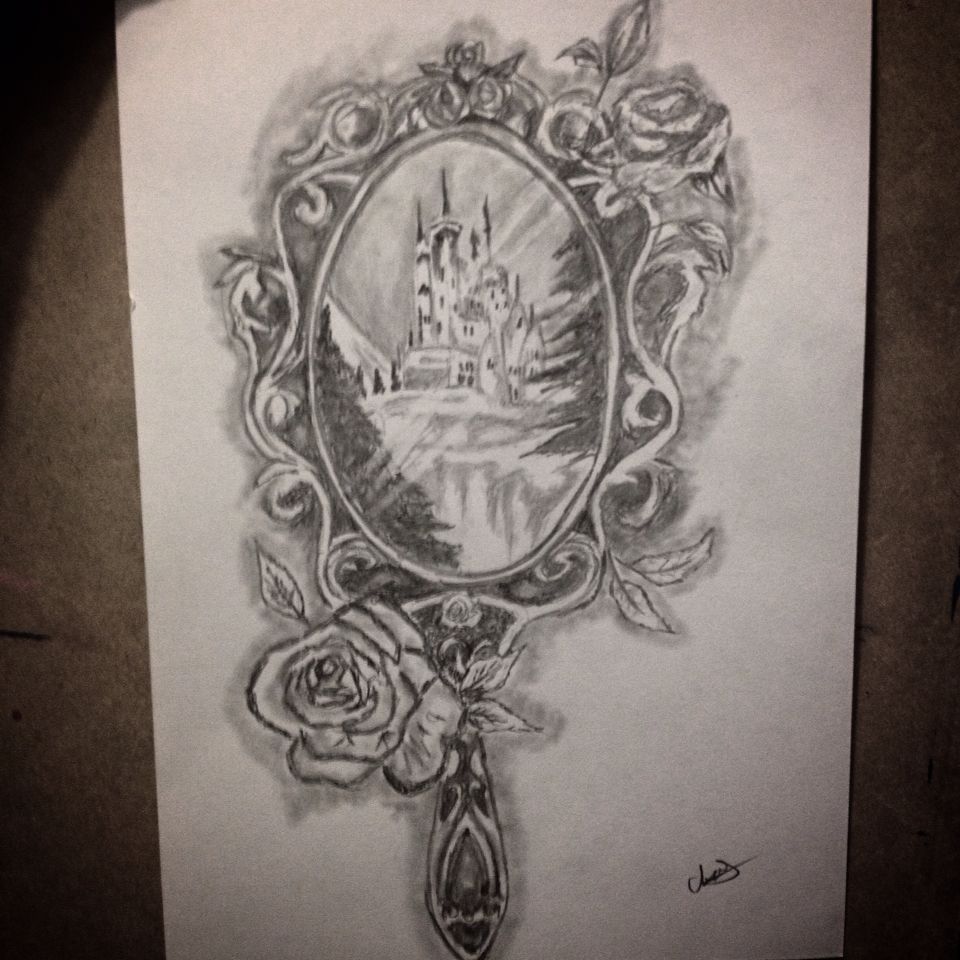 960x960 drawing i did of a beauty and the beast inspired mirror - Mirror Drawing Online