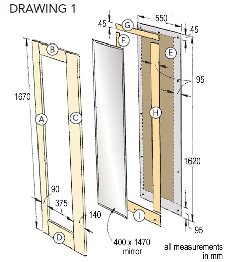 450x518 Home Dzine Home Diy Framed Mirror For Hallway Or Entrance - Mirror Frame Drawing