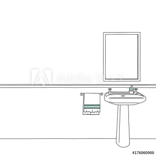 500x500 sketch drawing blank mirror frame sink bath - Mirror Frame Drawing