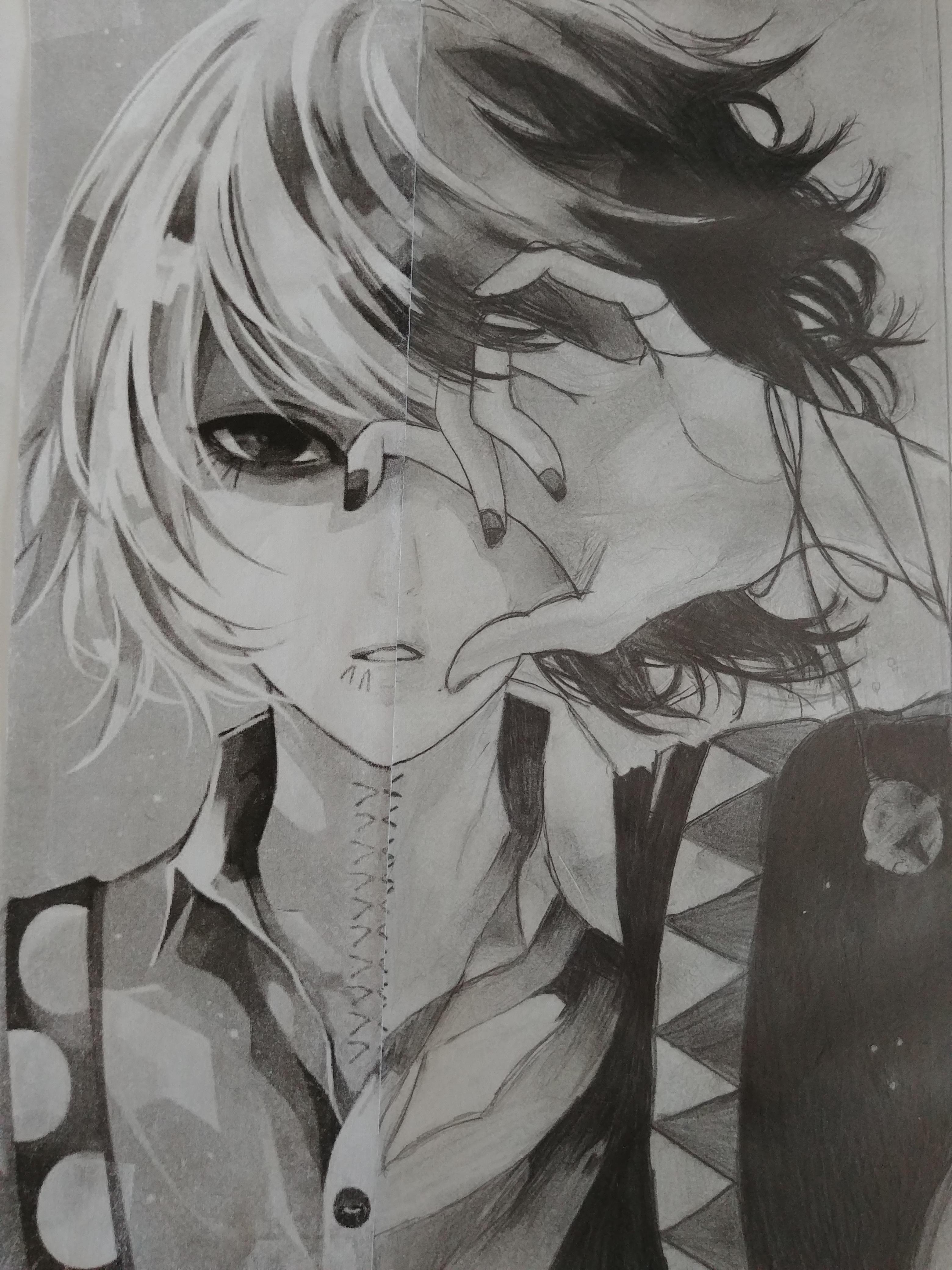 3120x4160 mirror drawing of juuzou suzuya +progress - Mirror Image Drawing