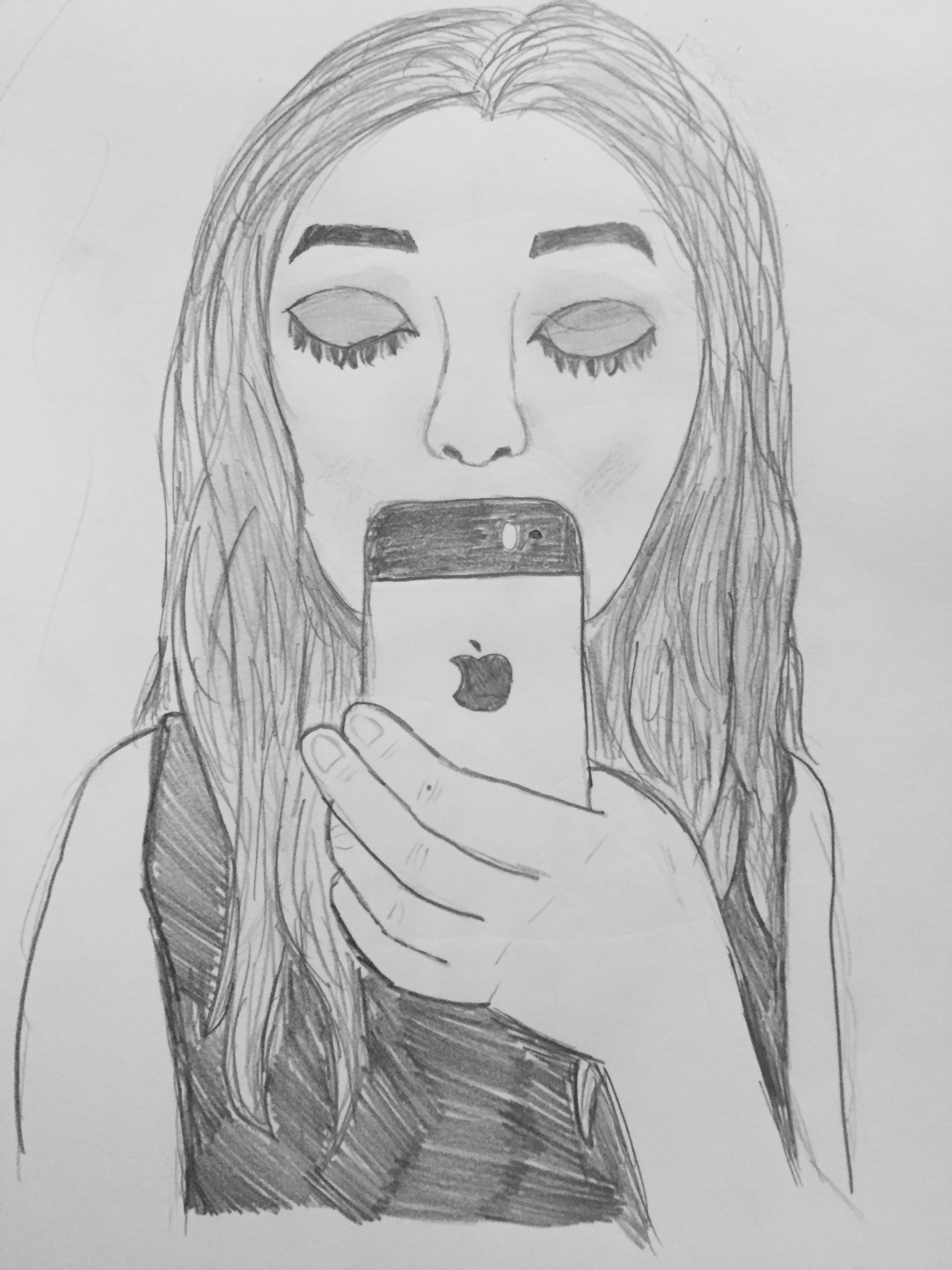 2448x3264 tumblr girl mirror selfie drawing art art art drawings - Mirror Image Drawing